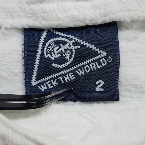 Vintage Wek The World Sweatshirt Mens 2 (XL) White Siberian Tiger Drawstring Hem - Picture 5 of 9